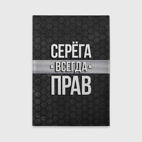 Обложка для автодокументов с принтом Серега всегда прав - соты в Рязани, натуральная кожа |  размер 19,9*13 см; внутри 4 больших “конверта” для документов и один маленький отдел — туда идеально встанут права | Тематика изображения на принте: tegunvteg | всегда прав | имена | надпись | прикол | серега | сережа | соты | текстура | юмор