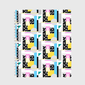 Тетрадь Memphis style geometry: в Рязани, 100% бумага | 48 листов, плотность листов — 60 г/м2, плотность картонной обложки — 250 г/м2. Листы скреплены сбоку удобной пружинной спиралью. Уголки страниц и обложки скругленные. Цвет линий — светло-серый
 | абстракция | арт | геометрия | рисунок | текстура | хипстер