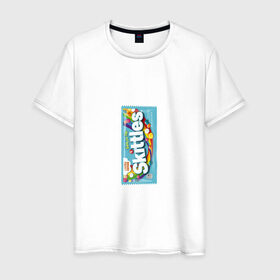 Мужская футболка хлопок с принтом Skittles | Голубой в Рязани, 100% хлопок | прямой крой, круглый вырез горловины, длина до линии бедер, слегка спущенное плечо. | blue | freeze pop | limited edition | skittles | скитлс