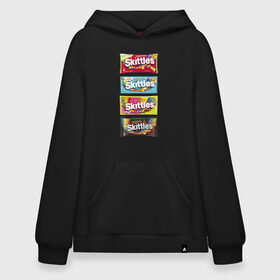 Худи SuperOversize хлопок с принтом Skittles | Разнообразие в Рязани, 70% хлопок, 30% полиэстер, мягкий начес внутри | карман-кенгуру, эластичная резинка на манжетах и по нижней кромке, двухслойный капюшон
 | 4 штуки | freeze pop | limited edition | long lost time | original | skittles | sweet heat | sweet sours | желтый | красный | ориджинл | разнообразие | синий | скитлс | черный