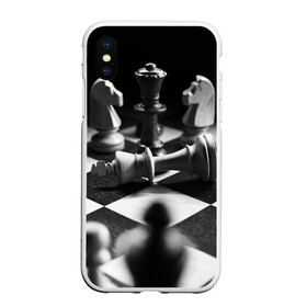 Чехол для iPhone XS Max матовый с принтом Шахматы в Рязани, Силикон | Область печати: задняя сторона чехла, без боковых панелей | Тематика изображения на принте: доска | игра | игровая | игры | конь | короли | король | ладья | логика | настольная | настольные | пешка | пешки | спорт | туча | ферзь | шахматный | шахматы