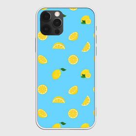 Чехол для iPhone 12 Pro Max с принтом Лимоны на голубом в Рязани, Силикон |  | citrus | lemon | pattern | seamless | summer | tropical | желтый | лето | лимон | природа | тропики | узор | фрукты | цитрус | экзотика