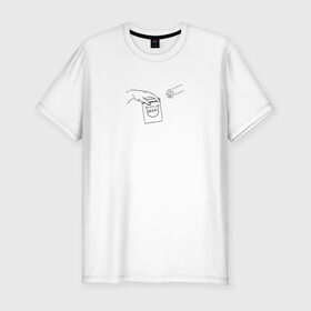 Мужская футболка хлопок Slim с принтом Вискас в Рязани, 92% хлопок, 8% лайкра | приталенный силуэт, круглый вырез ворота, длина до линии бедра, короткий рукав | вискас | животные | искусство | кот | котик | прикол | сотворение адама | юмор