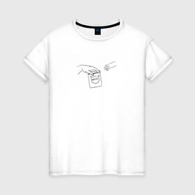 Женская футболка хлопок с принтом Вискас в Рязани, 100% хлопок | прямой крой, круглый вырез горловины, длина до линии бедер, слегка спущенное плечо | вискас | животные | искусство | кот | котик | прикол | сотворение адама | юмор