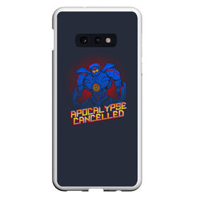 Чехол для Samsung S10E с принтом Apocalypse Cancelled в Рязани, Силикон | Область печати: задняя сторона чехла, без боковых панелей | dark | drift | interface | kaiju | neural | pacific | rim | zone | дрифт | егер | егерь | зона | интерфейс | каидзю | кайдзю | нейронный | рубеж | темная | тихоокеанский