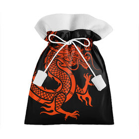 Подарочный 3D мешок с принтом RED CHINA DRAGON в Рязани, 100% полиэстер | Размер: 29*39 см | Тематика изображения на принте: china | china dragon | red dragon | без крыльев | дракон змея | китай | китайские символы | китайский дракон | красный дракон | символ