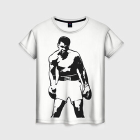 Женская футболка 3D с принтом The Greatest (Muhammad Ali) в Рязани, 100% полиэфир ( синтетическое хлопкоподобное полотно) | прямой крой, круглый вырез горловины, длина до линии бедер | ali | clay | mohammed | али | боец | боксер | величайший | возможность | искусства | касиус | клей | личность | мозайка | мотивация | мохаммед | мухамед | перчатки | сила | слова | спорт | темный | узор