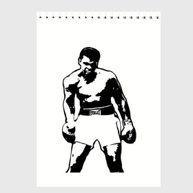 Скетчбук с принтом The Greatest (Muhammad Ali) в Рязани, 100% бумага
 | 48 листов, плотность листов — 100 г/м2, плотность картонной обложки — 250 г/м2. Листы скреплены сверху удобной пружинной спиралью | Тематика изображения на принте: ali | clay | mohammed | али | боец | боксер | величайший | возможность | искусства | касиус | клей | личность | мозайка | мотивация | мохаммед | мухамед | перчатки | сила | слова | спорт | темный | узор