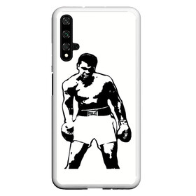 Чехол для Honor 20 с принтом The Greatest (Muhammad Ali) в Рязани, Силикон | Область печати: задняя сторона чехла, без боковых панелей | ali | clay | mohammed | али | боец | боксер | величайший | возможность | искусства | касиус | клей | личность | мозайка | мотивация | мохаммед | мухамед | перчатки | сила | слова | спорт | темный | узор