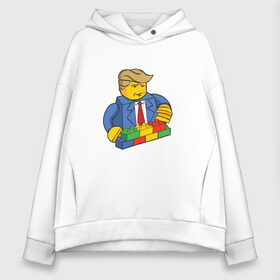 Женское худи Oversize хлопок с принтом Lego Donald Trump - Президент Дональд Трамп конструктор в Рязани, френч-терри — 70% хлопок, 30% полиэстер. Мягкий теплый начес внутри —100% хлопок | боковые карманы, эластичные манжеты и нижняя кромка, капюшон на магнитной кнопке | 45 президент | america | president | united states | usa | америка | байден | выборы | демократия | демократы | дональд трамп | конструктор | лего | миллионер | президент | прикол | республиканец | республиканцы