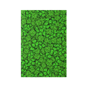 Обложка для паспорта матовая кожа с принтом Зелёный клевер в Рязани, натуральная матовая кожа | размер 19,3 х 13,7 см; прозрачные пластиковые крепления | Тематика изображения на принте: patrick | день святого патрика | зелень | ирландия | патрик | паттерн | трилистник | четырёхлистник