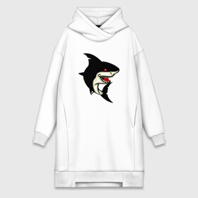 Платье-худи хлопок с принтом ЧЕРНАЯ АКУЛА в Рязани,  |  | black | dark | fish | megalodon | shark | teeth | white shark | акула | белая акула | зубы | мегалодон | рыба