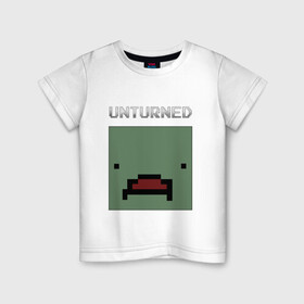 Детская футболка хлопок с принтом UNTURNED в Рязани, 100% хлопок | круглый вырез горловины, полуприлегающий силуэт, длина до линии бедер | game | unturned | unturned 2 | zombie | айди предмета | антюрнед | зомби | игра | инди | кубы | нельсон.