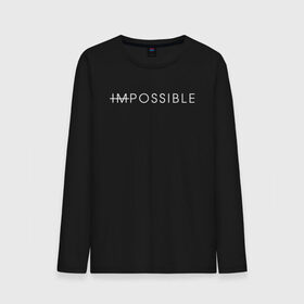 Мужской лонгслив хлопок с принтом NO IMPOSSIBLE в Рязани, 100% хлопок |  | creative | impossible | minimalism | no | креатив | креативная | минимализм | надпись | невозможного | нет | ничего | текст