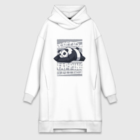 Платье-худи хлопок с принтом My Official Napping Shirt в Рязани,  |  | english | funny | lazy | panda | английские надписи | английский язык | дневной сон | дремлет | дрыхнет | ленивая панда | ленивый | лень | люблю вздремнуть | люблю спать | панда | пандочка | прикол | сиеста