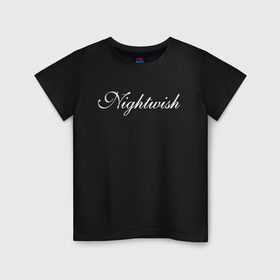 Детская футболка хлопок с принтом Nightwish Logo / Найтвиш (Z) в Рязани, 100% хлопок | круглый вырез горловины, полуприлегающий силуэт, длина до линии бедер | music | night wish | nightwish | nuclear blast | rock | spinefarm | лого | музыка | найт виш | найтвиш | рок | симфоник метал | тарья турунен | флор янсен