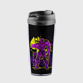 Термокружка-непроливайка с принтом Тихоокеанский рубеж в Рязани, внутренняя часть — пищевой пластик, наружная часть — прозрачный пластик, между ними — полиграфическая вставка с рисунком | объем — 350 мл, герметичная крышка | jaeger | kaiju | pacific rim | pan pacific defense corp | ppdc | the black | боевые роботы | егерь | кайдзю | робот | тёмная зона | тихоокеанский рубеж