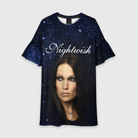 Детское платье 3D с принтом Nightwish | Tarja Turunen (Z) в Рязани, 100% полиэстер | прямой силуэт, чуть расширенный к низу. Круглая горловина, на рукавах — воланы | Тематика изображения на принте: music | nightwish | nuclear blast | rock | spinefarm | tarja turunen | лого | музыка | найтвиш | рок | симфоник метал | тарья турунен | флор янсен