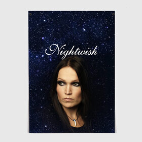 Постер с принтом Nightwish | Tarja Turunen (Z) в Рязани, 100% бумага
 | бумага, плотность 150 мг. Матовая, но за счет высокого коэффициента гладкости имеет небольшой блеск и дает на свету блики, но в отличии от глянцевой бумаги не покрыта лаком | Тематика изображения на принте: music | nightwish | nuclear blast | rock | spinefarm | tarja turunen | лого | музыка | найтвиш | рок | симфоник метал | тарья турунен | флор янсен