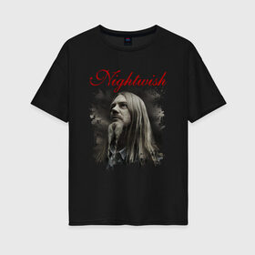 Женская футболка хлопок Oversize с принтом Nightwish | Найтвиш Марко (Z) в Рязани, 100% хлопок | свободный крой, круглый ворот, спущенный рукав, длина до линии бедер
 | marco | music | nightwish | nuclear blast | rock | spinefarm | лого | марко | марко хиетала | музыка | найтвиш | рок | симфоник метал | тарья турунен | флор янсен | хиетала