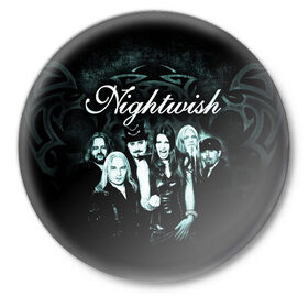 Значок с принтом NIGHTWISH в Рязани,  металл | круглая форма, металлическая застежка в виде булавки | Тематика изображения на принте: metal | nightwish | tarja turunen | метал | музыка | найтвиш | рок | симфо метал | тарья турунен