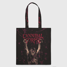 Шоппер 3D с принтом Cannibal Corpse | Skeleton в Рязани, 100% полиэстер | Плотность: 200 г/м2; Размер: 34×35 см; Высота лямок: 30 см | Тематика изображения на принте: blood | bones | cannibal corpse | skeleton | skull | кости | кровь | скелет | труп каннибала | череп