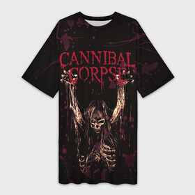 Платье-футболка 3D с принтом Cannibal Corpse | Skeleton в Рязани,  |  | Тематика изображения на принте: blood | bones | cannibal corpse | skeleton | skull | кости | кровь | скелет | труп каннибала | череп