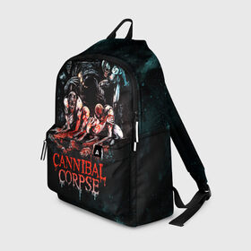 Рюкзак 3D с принтом Cannibal Corpse в Рязани, 100% полиэстер | лямки с регулируемой длиной, сверху петелька, чтобы рюкзак можно было повесить на вешалку. Основное отделение закрывается на молнию, как и внешний карман. Внутри два дополнительных кармана, один из которых закрывается на молнию. По бокам два дополнительных кармашка | canibal corpse | cannibal corpse | death metal | группы | дэт метал | канибал корпс | метал | рок