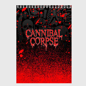 Скетчбук с принтом CANNIBAL CORPSE в Рязани, 100% бумага
 | 48 листов, плотность листов — 100 г/м2, плотность картонной обложки — 250 г/м2. Листы скреплены сверху удобной пружинной спиралью | cannibal corpse | evisceration plague | hammer smashed face. | violence unimagined | дэт метал | музыка | рок | труп каннибала