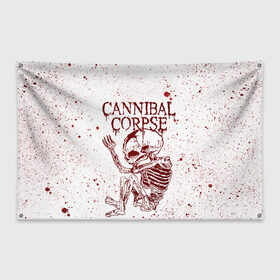 Флаг-баннер с принтом Cannibal Corpse в Рязани, 100% полиэстер | размер 67 х 109 см, плотность ткани — 95 г/м2; по краям флага есть четыре люверса для крепления | canibal corpse | cannibal corpse | death metal | группы | дэт метал | канибал корпс | метал | рок