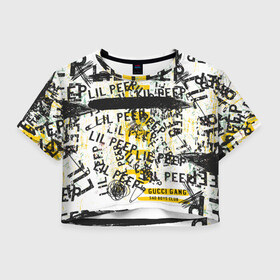 Женская футболка Crop-top 3D с принтом LIL PEEP Vintage Graffiti Wall в Рязани, 100% полиэстер | круглая горловина, длина футболки до линии талии, рукава с отворотами | baby | bart | bird | cry | cry baby | cry dead smile | crybaby | gucci gang | lil peep | lil prince | logobombing | love | pattern | pink | граффити | гуччи | зарубежная музыка | лил пип | логобомбинг | любовь | маленький принц | малыш | патт