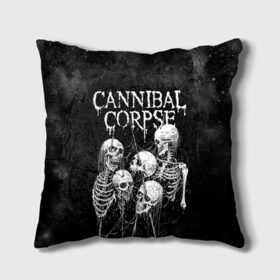 Подушка 3D с принтом Cannibal Corpse в Рязани, наволочка – 100% полиэстер, наполнитель – холлофайбер (легкий наполнитель, не вызывает аллергию). | состоит из подушки и наволочки. Наволочка на молнии, легко снимается для стирки | canibal corpse | cannibal corpse | death metal | группы | дэт метал | канибал корпс | метал | рок