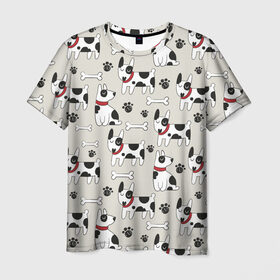 Мужская футболка 3D с принтом Собаки / Dogs в Рязани, 100% полиэфир | прямой крой, круглый вырез горловины, длина до линии бедер | dog | барбос | дворняга | друг человека | пёс | псина | собака | собачка | собачонка | четвероногий друг | шарик | щенок
