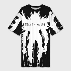 Платье-футболка 3D с принтом Большой Рюк в Рязани,  |  | anime | apple | book | death note | kira | l | manga | ryuk | аниме | герой | детнот | детх нот | детхнот | дэсу ното | кандзи | кира | л | манга | миса | риюк | рьюзаки | рюзаки | синигами | тетрадка | яблоко | яг