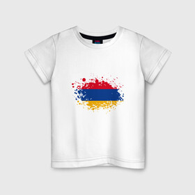 Детская футболка хлопок с принтом Флаг Армении в Рязани, 100% хлопок | круглый вырез горловины, полуприлегающий силуэт, длина до линии бедер | armenia | ussr | армения | армяне | горы | ереван | кавказ | мир | народ | ссср | турист | флаг