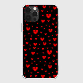 Чехол для iPhone 12 Pro Max с принтом Красные сердца в Рязани, Силикон |  | heart | love | red | red hearts. | градиент | день святого валентина | красные сердечки | красный | любовь | много сердечек | перламутр | сердце