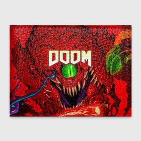 Обложка для студенческого билета с принтом DOOM Eternal в Рязани, натуральная кожа | Размер: 11*8 см; Печать на всей внешней стороне | Тематика изображения на принте: doom | doom eternal | part two | the ancient gods | дум | игры | монстры