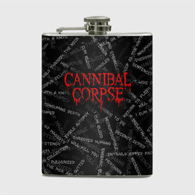 Фляга с принтом Cannibal Corpse | Songs (Z) в Рязани, металлический корпус | емкость 0,22 л, размер 125 х 94 мм. Виниловая наклейка запечатывается полностью | Тематика изображения на принте: cannibal | cannibal corpse | corpse | death metal | deathgrind | алекс уэбстер | брутальный дэт метал | дэт метал | дэтграйнд | пол мазуркевич | роб барретт | труп каннибала