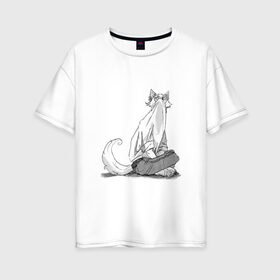 Женская футболка хлопок Oversize с принтом Выдающиеся звери Легоси в Рязани, 100% хлопок | свободный крой, круглый ворот, спущенный рукав, длина до линии бедер
 | аниме | волк | выдающиеся | заяц | звери | кролик | легоси | луис | олень | сезон | хару