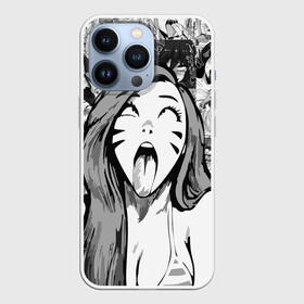 Чехол для iPhone 13 Pro с принтом Belle Delphine Ahegao в Рязани,  |  | Тематика изображения на принте: ahegao | anime | belle delphine | аниме | ахегао | ахэгао | бель дельфин | девушка | лицо | сенпай | язык