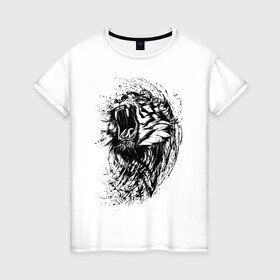 Женская футболка хлопок с принтом Звери в Рязани, 100% хлопок | прямой крой, круглый вырез горловины, длина до линии бедер, слегка спущенное плечо | африка | животные | звери | зубы | сафари