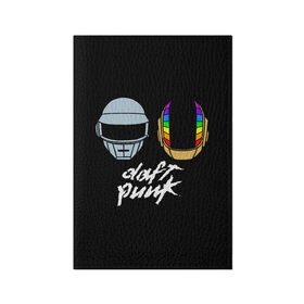 Обложка для паспорта матовая кожа с принтом Daft Punk в Рязани, натуральная матовая кожа | размер 19,3 х 13,7 см; прозрачные пластиковые крепления | daft punk | дафт панк | дафт панк арт | дафт панк шлемы | электронная музыка