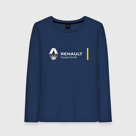 Женский лонгслив хлопок с принтом Renault | Passion for life в Рязани, 100% хлопок |  | line | renault | reno | yellow | дорога | желтая | лайв | лайн | лайф | линия | пассион | полоса | разметка | рено | фор