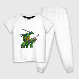 Детская пижама хлопок с принтом Леонардо в Рязани, 100% хлопок |  брюки и футболка прямого кроя, без карманов, на брюках мягкая резинка на поясе и по низу штанин
 | donatello | leonardo | michelangelo | ninja | pizza | raphael | turtles | донателло | животные | карате | комикс | комиксы | леонардо | микеланджело | мультфильм | мутант | мутанты | ниндзя | пицца | рафаэль | сплинтер | супергерой