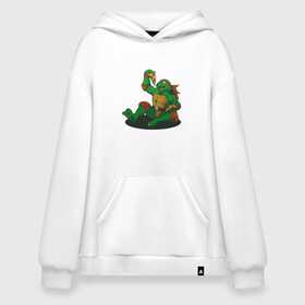 Худи SuperOversize хлопок с принтом Pizza - Ninja Turtles в Рязани, 70% хлопок, 30% полиэстер, мягкий начес внутри | карман-кенгуру, эластичная резинка на манжетах и по нижней кромке, двухслойный капюшон
 | donatello | leonardo | michelangelo | ninja | pizza | raphael | turtles | донателло | животные | карате | комикс | комиксы | леонардо | микеланджело | мультфильм | мутант | мутанты | ниндзя | пицца | рафаэль | сплинтер | супергерой