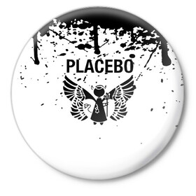 Значок с принтом placebo в Рязани,  металл | круглая форма, металлическая застежка в виде булавки | black eyed | black market music | every you every me | nancy boy | placebo | placebo interview | placebo live | placebo nancy | pure morning | running up that hill | special k | taste in men | where is my mind | without you i’m nothing