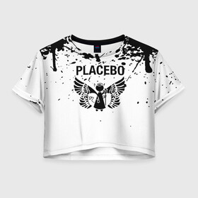 Женская футболка Crop-top 3D с принтом placebo в Рязани, 100% полиэстер | круглая горловина, длина футболки до линии талии, рукава с отворотами | black eyed | black market music | every you every me | nancy boy | placebo | placebo interview | placebo live | placebo nancy | pure morning | running up that hill | special k | taste in men | where is my mind | without you i’m nothing