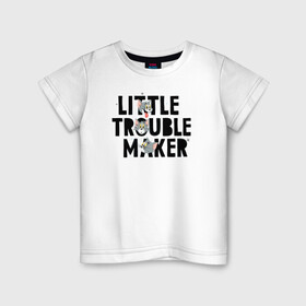 Детская футболка хлопок с принтом Little Trouble Maker в Рязани, 100% хлопок | круглый вырез горловины, полуприлегающий силуэт, длина до линии бедер | tom  jerry | tom and jerry | vdzabma | джерри | том | том  джерри | том и джерри