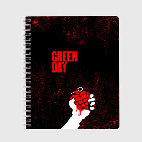 Тетрадь с принтом green day в Рязани, 100% бумага | 48 листов, плотность листов — 60 г/м2, плотность картонной обложки — 250 г/м2. Листы скреплены сбоку удобной пружинной спиралью. Уголки страниц и обложки скругленные. Цвет линий — светло-серый
 | american idiot | boulevard of broke | day | green | green day | green day hits | green day lyrics | green day mix | green day music video | green day official | green day songs | green day videos | greenday | music | music video | official | warner record