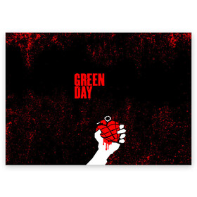 Поздравительная открытка с принтом green day в Рязани, 100% бумага | плотность бумаги 280 г/м2, матовая, на обратной стороне линовка и место для марки
 | Тематика изображения на принте: american idiot | boulevard of broke | day | green | green day | green day hits | green day lyrics | green day mix | green day music video | green day official | green day songs | green day videos | greenday | music | music video | official | warner record